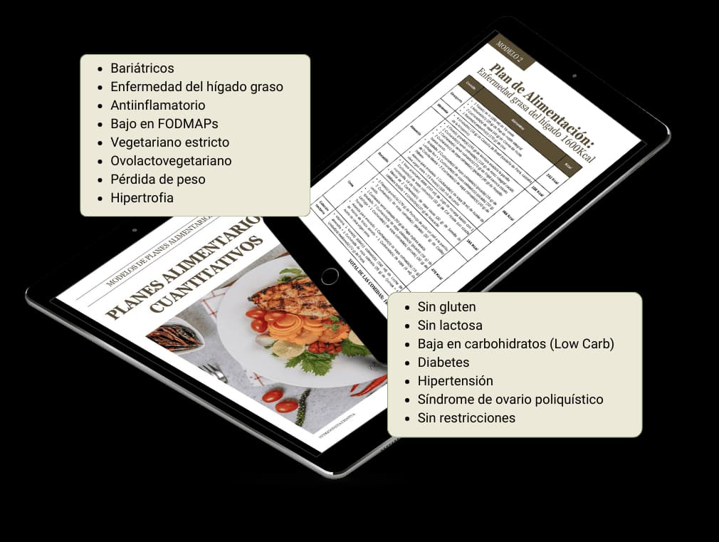 Más de 30 planes de alimentación modelo