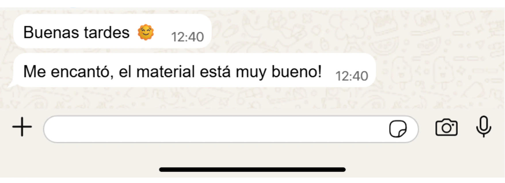 Testimonio: Me encantó, el material está muy bueno!