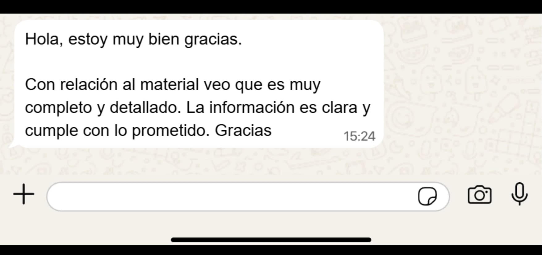 Testimonio: El material es muy completo y detallado. La información es clara.