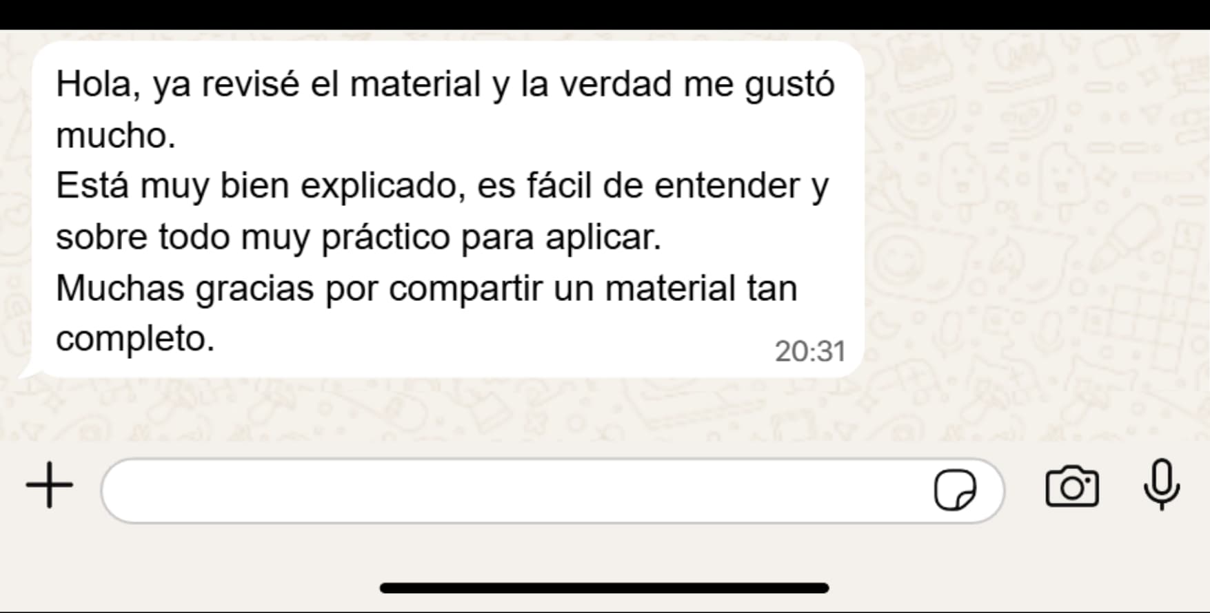 Testimonio: Está muy bien explicado, es fácil de entender y muy práctico.