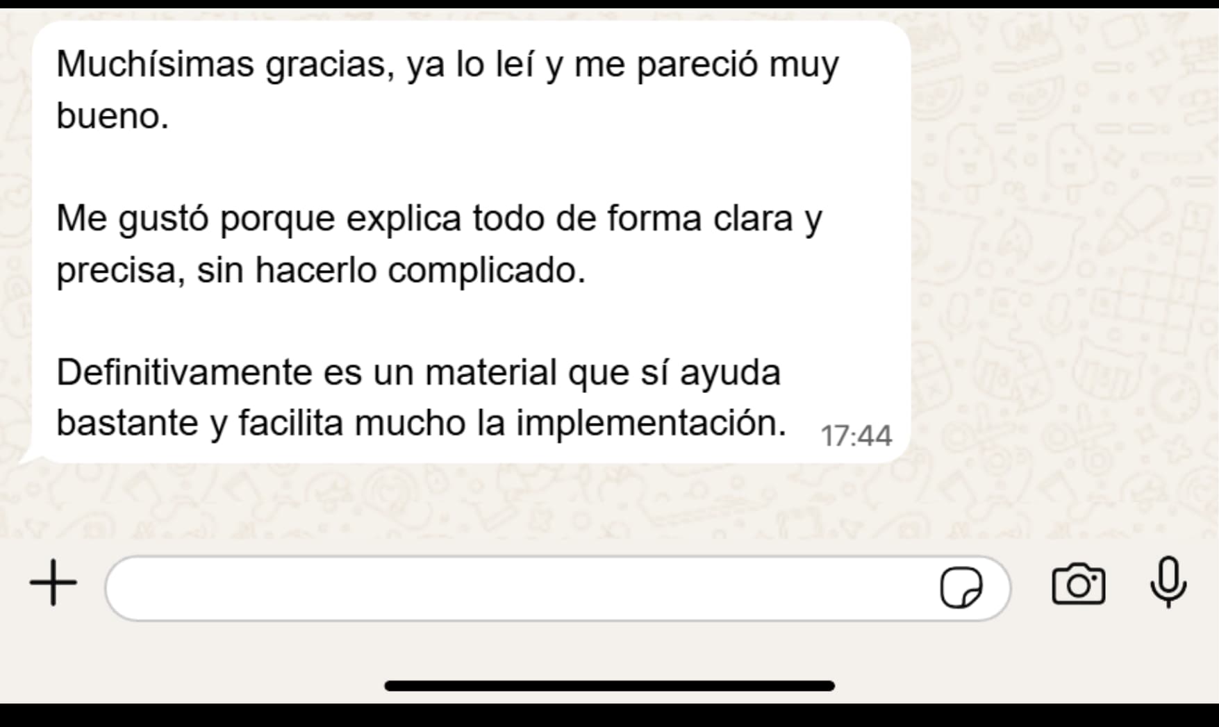 Testimonio: Me pareció muy bueno, explica todo de forma clara y precisa.